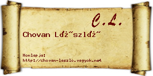 Chovan László névjegykártya